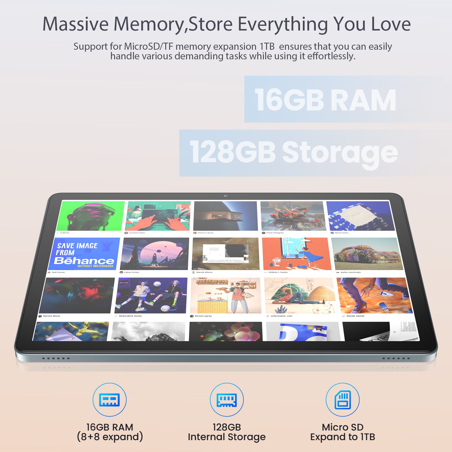Android 14 Tablet,11 inch Tablet with Keyboard,16+128GB ROM 1TB Expand, Octa-Core Processor, 1280x800 IPS HD Touch Screen, GPS, WiFi, 8MP+13MP Dual Camera, Bluetooth