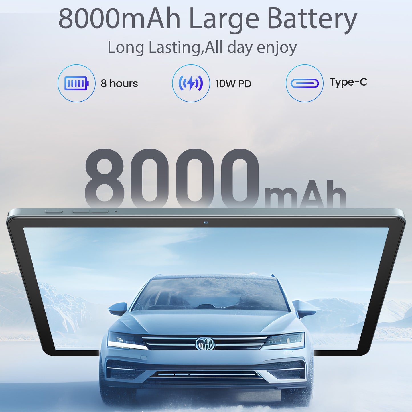 Android 14 Tablet,11 inch Tablet with Keyboard,16+128GB ROM 1TB Expand, Octa-Core Processor, 1280x800 IPS HD Touch Screen, GPS, WiFi, 8MP+13MP Dual Camera, Bluetooth