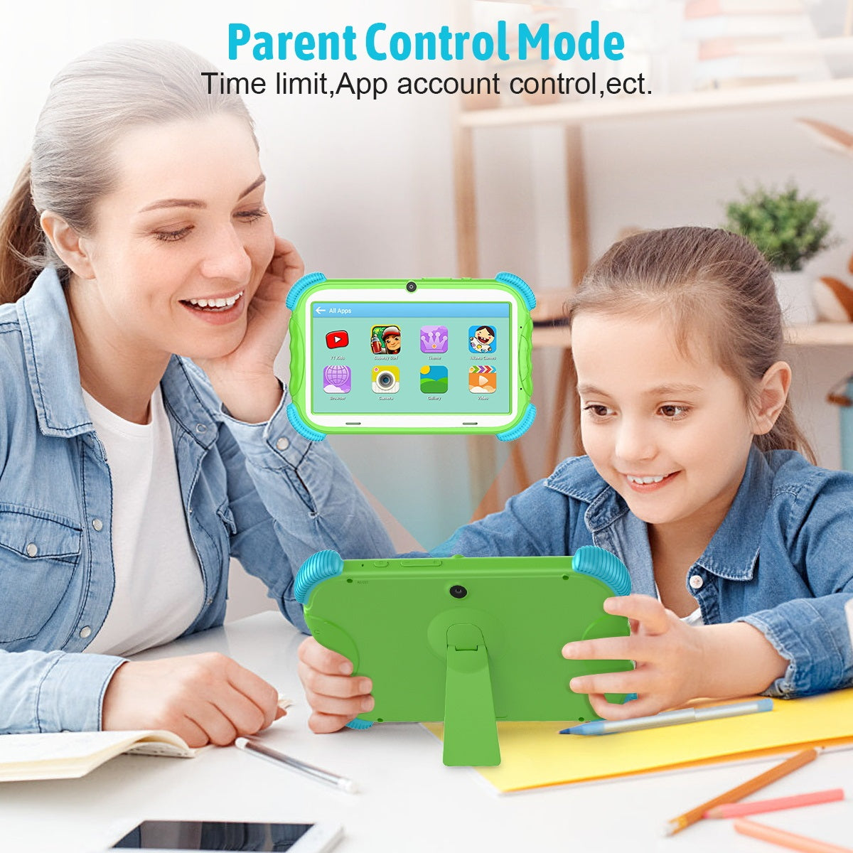 Antemper Kids Tablet for Toddlers,Kids 7 inch Tablets,16GB Wifi Dual Camera,Children’s Learning Tablet,Android 9,Tablet with Leather Case,Google Play Store,Youtube,Netflix,Blue