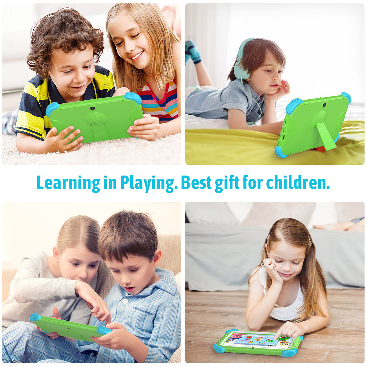 Antemper Kids Tablet for Toddlers,Kids 7 inch Tablets,16GB Wifi Dual Camera,Children’s Learning Tablet,Android 9,Tablet with Leather Case,Google Play Store,Youtube,Netflix,Blue