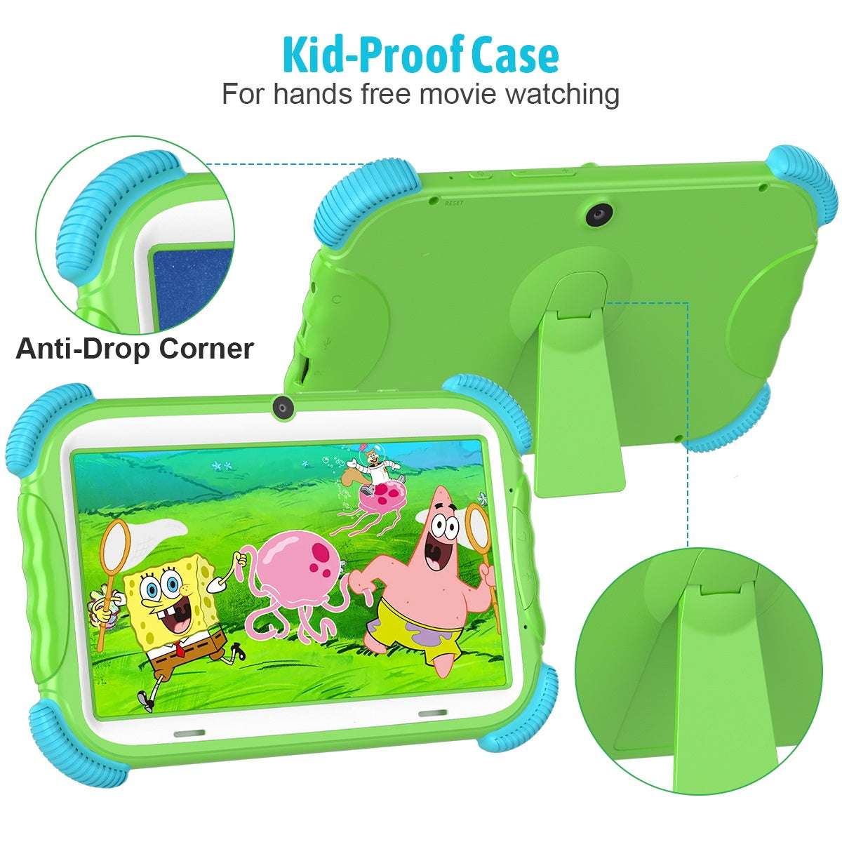 Antemper Kids Tablet for Toddlers,Kids 7 inch Tablets,16GB Wifi Dual Camera,Children’s Learning Tablet,Android 9,Tablet with Leather Case,Google Play Store,Youtube,Netflix,Blue