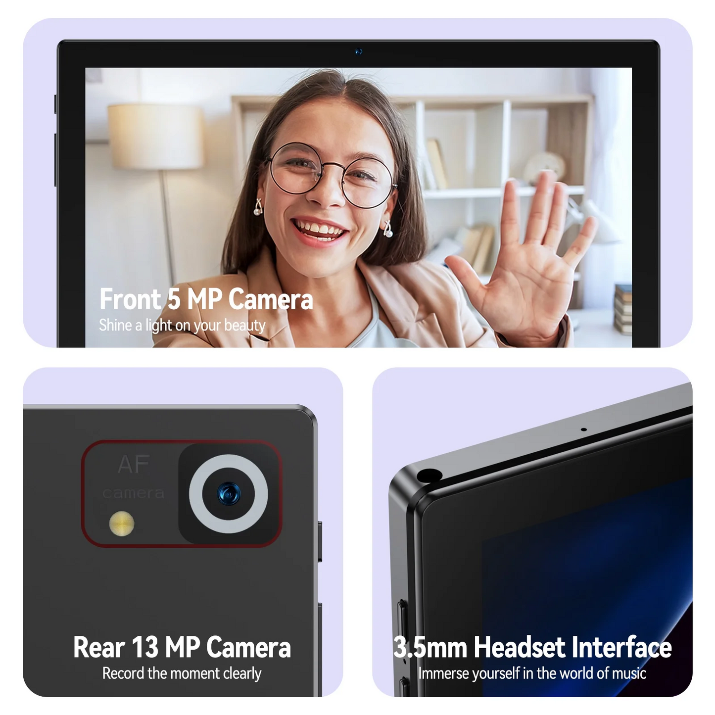 Antemper 10 inch 2024 Latest Android 14 Electronics Tablet, 2 in 1 Tablet With Keyboard And Mouse, 1280 * 800 FHD Display, Octa Core, 8GB RAM+128GB ROM, 7000mAh, 5MP+13MP Camera
