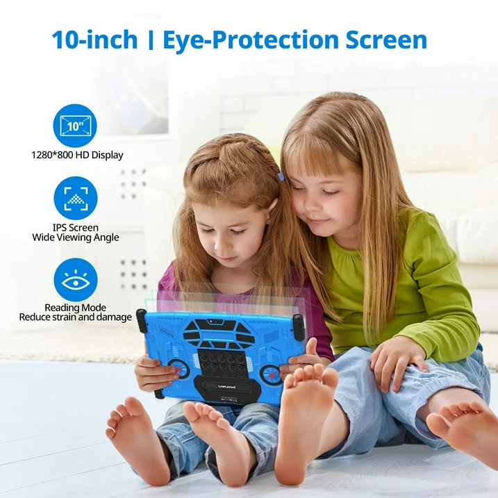 10" Kids Tablet Bundle,Android 13 Tablet for Kid,4GB RAM 64GB ROM 6000mAh, HD Touch Screen, Parental Control, Kid-Proof Case, Bluetooth, Wifi,Dual Camera,Android Tablet,Blue