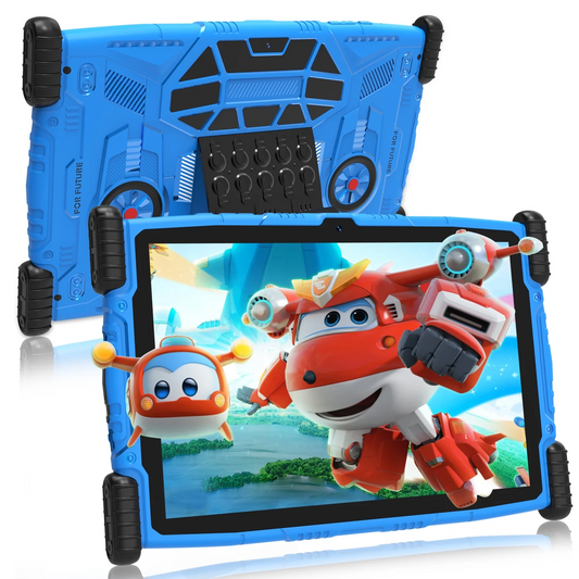 Antemper 10 inch kids tablet with Android 13, 4GB RAM 64GB ROM 6000mAh, HD Touch Screen, Parental Control, Kid-Proof Case, Bluetooth, Wifi (Blue)
