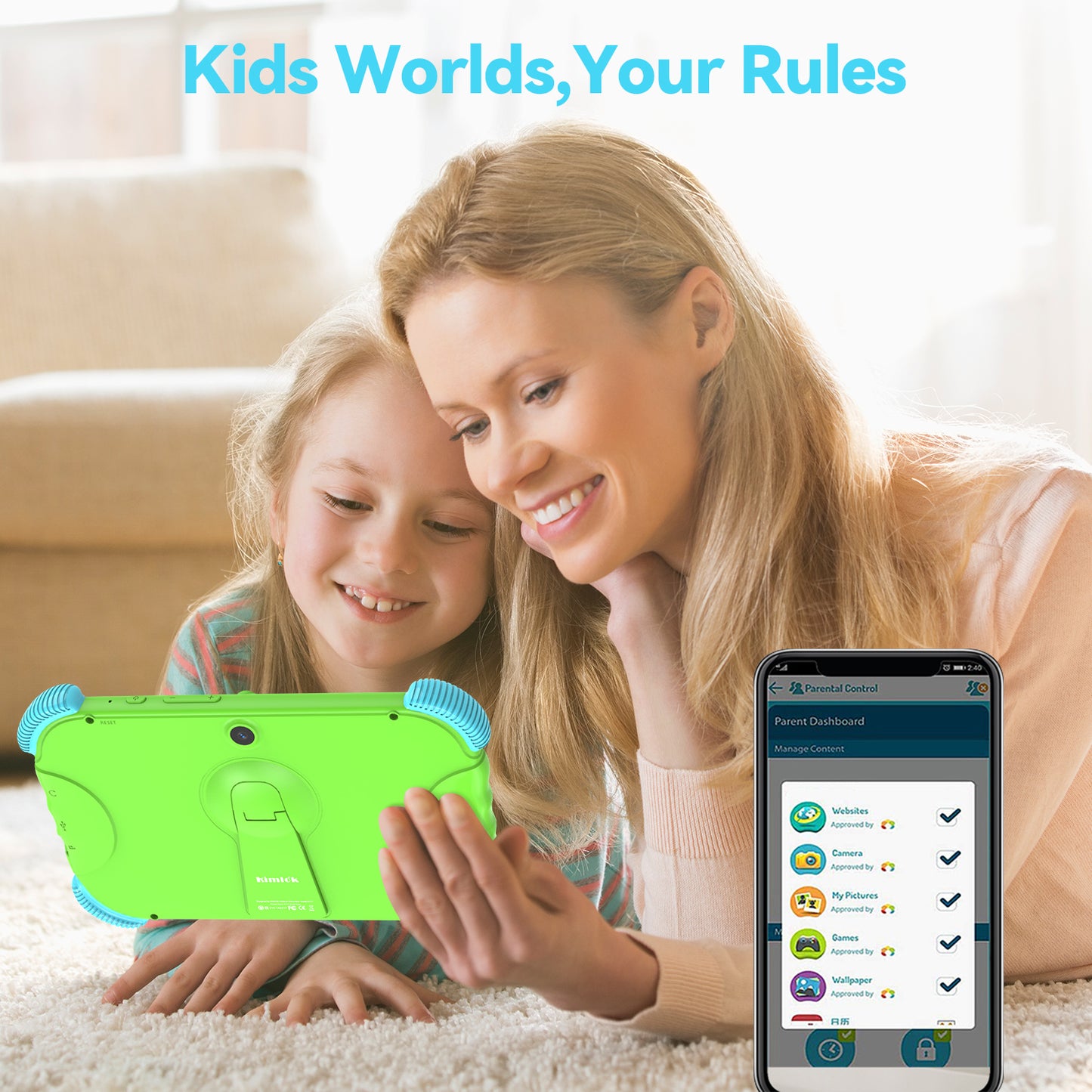 Antemper Kids Tablet for Toddlers,Kids 7 inch Tablets,16GB Wifi Dual Camera,Children’s Learning Tablet,Android 9,Tablet with Leather Case,Google Play Store,Youtube,Netflix,Blue