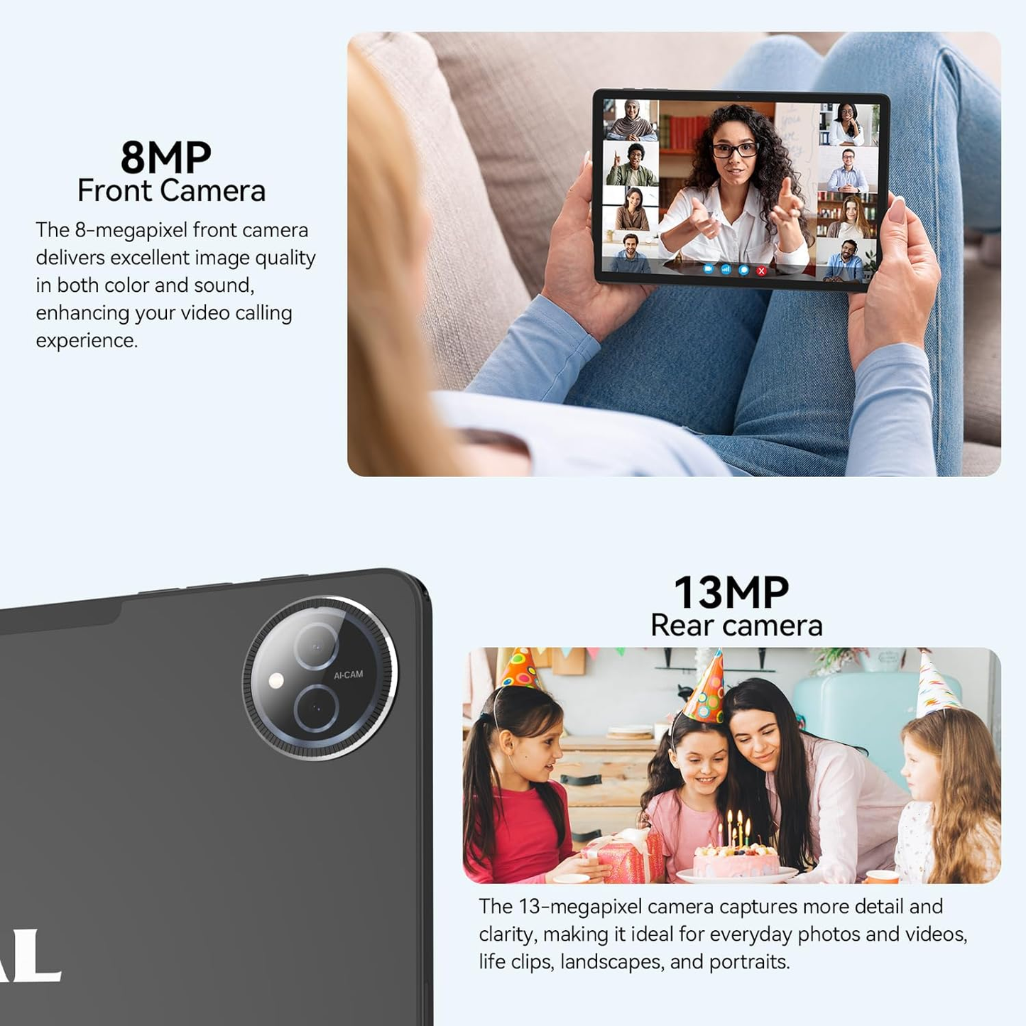 Tablet 11 inch Android 15 Tablet, 2025 Latest Update 128GB ROM 16GB RAM, 4G LTE Tableta, 5G WiFi+Cellular, Octa-Core MTK8786, 21MP Dual Camera,1TB Expand, Incell FHD Screen, T-Mobile SIM Card Support