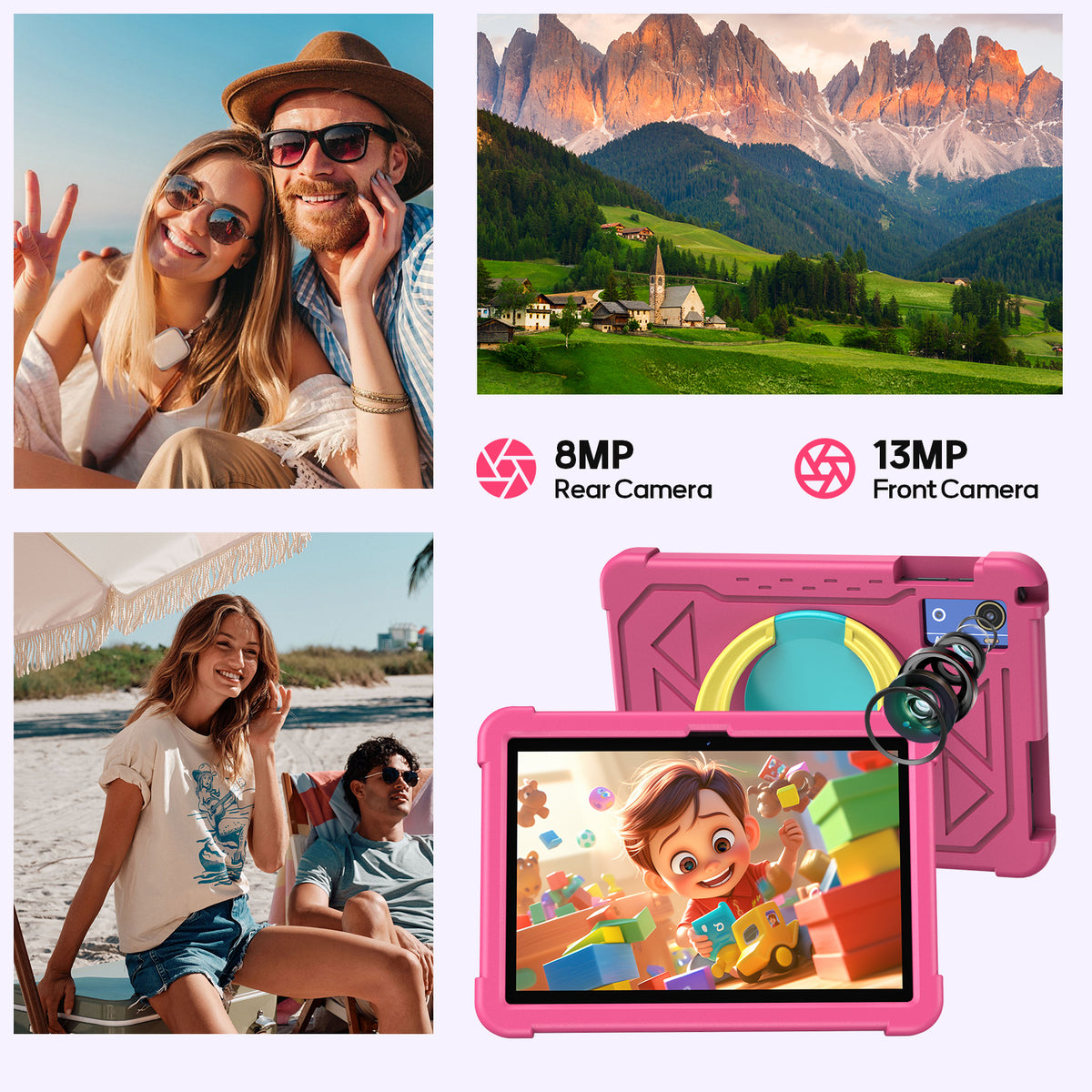 Android 16 Tablet,10 inch Kids Tablet,20GB RAM+ 64GB ROM,Parental Control, 5G WiFi,Octa-Core,Bluetooth,GPS,Pre-Installed Learning Tablet Apps,Back to School Gift,Toddlers Tablets with Shockproof Case