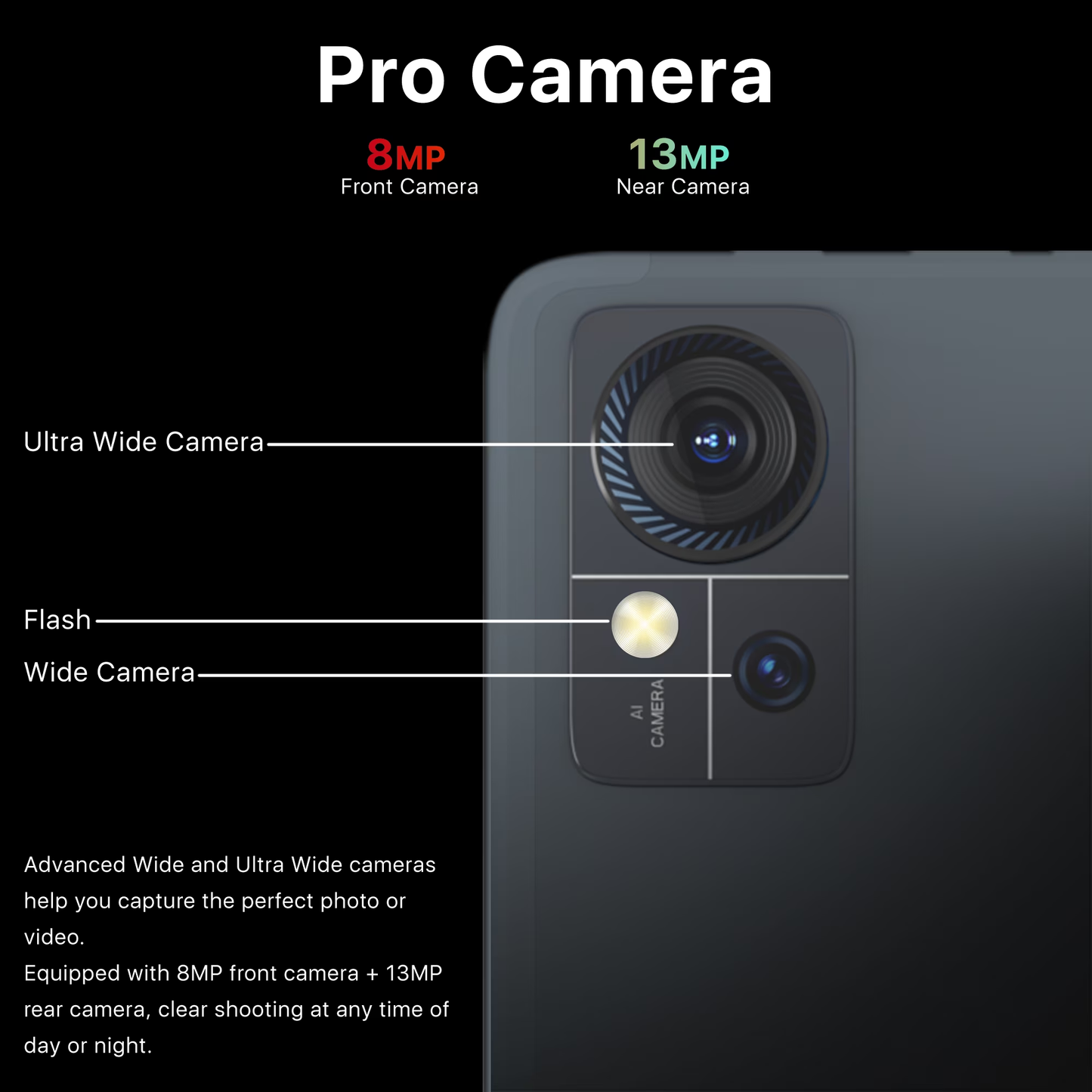 Android 14 Tablet with Keyboard, 14GB RAM+128GB ROM, 8MP+13MP Camera, 4G LTE, Unisoc T606 8-Core Processor