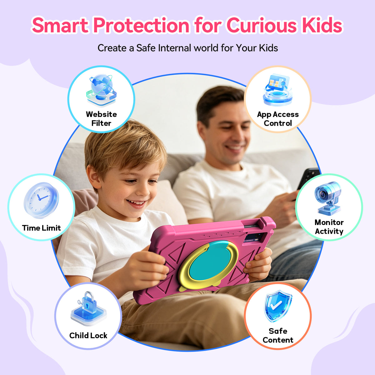 Android 16 Tablet,10 inch Kids Tablet,20GB RAM+ 64GB ROM,Parental Control, 5G WiFi,Octa-Core,Bluetooth,GPS,Pre-Installed Learning Tablet Apps,Back to School Gift,Toddlers Tablets with Shockproof Case