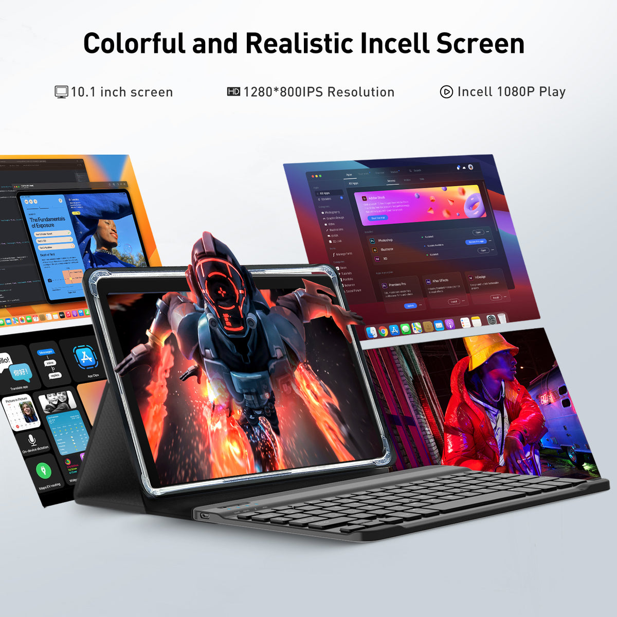 Android 16 Tablets 10 inch Tablet,30GB RAM 256GB ROM 2TB TF, MTK6769 Octa-Core AI Tableta,5G Wifi,Touch Screen,GPS,WiFi,Dual Camera,BT 5.0,7000mAh Battery,Electronics Tablets with Keyboard