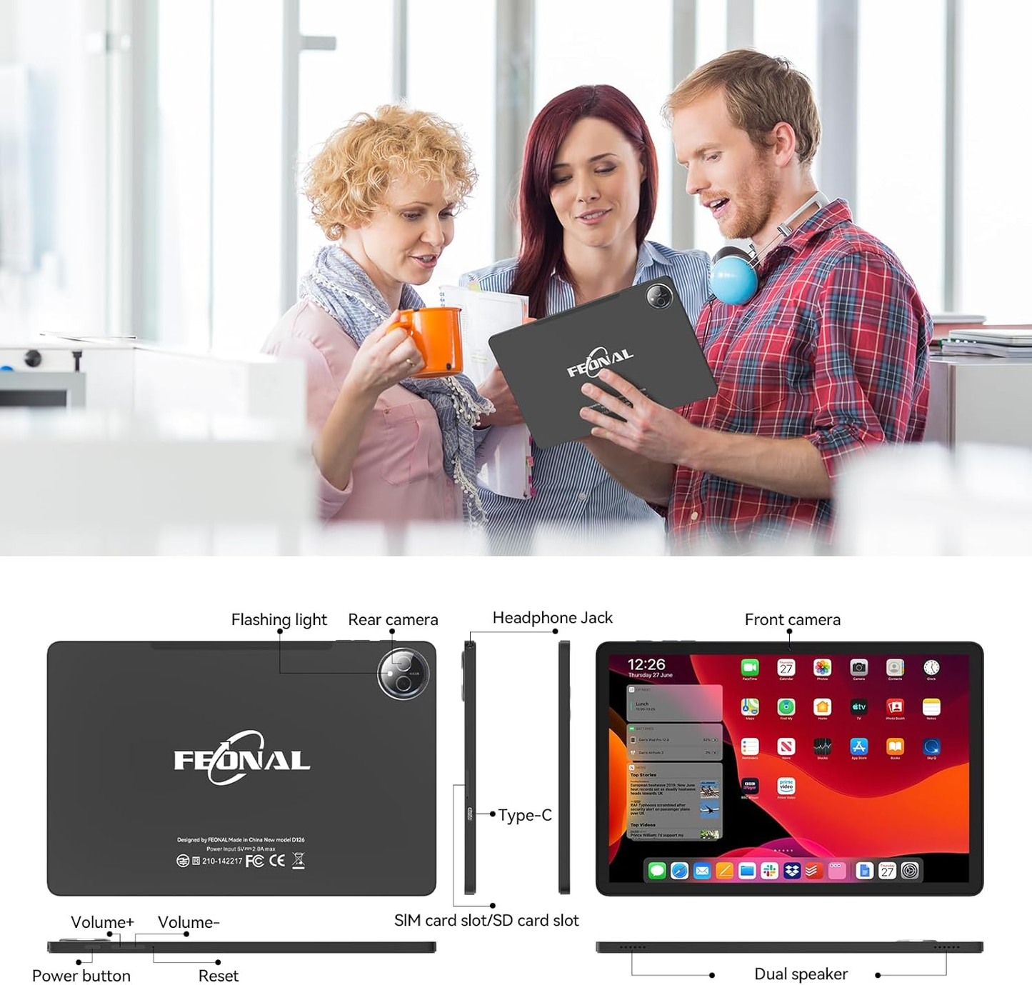 Tablet 11 inch Android 15 Tablet, 2025 Latest Update 128GB ROM 16GB RAM, 4G LTE Tableta, 5G WiFi+Cellular, Octa-Core MTK8786, 21MP Dual Camera,1TB Expand, Incell FHD Screen, T-Mobile SIM Card Support