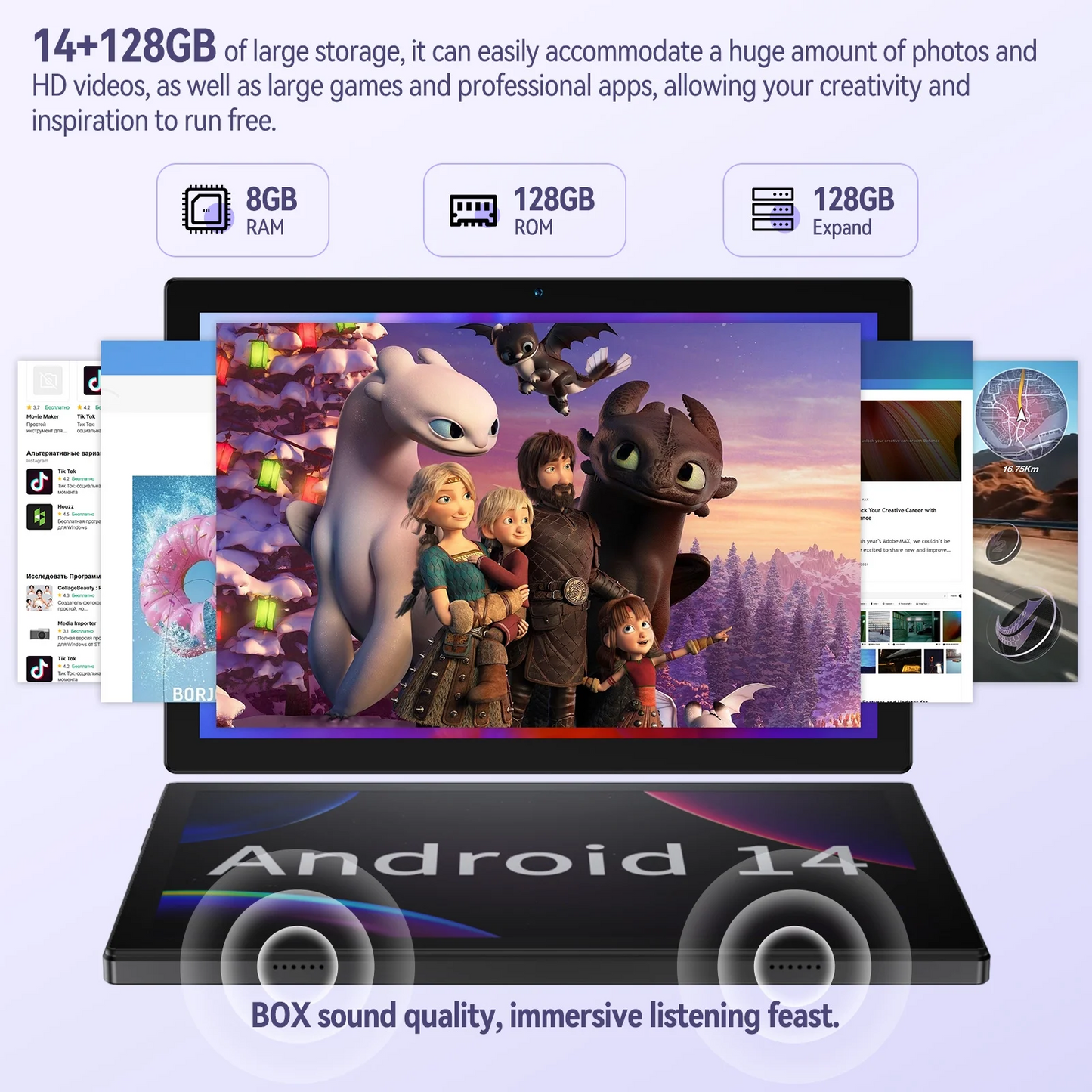 Antemper 10 inch 2024 Latest Android 14 Electronics Tablet, 2 in 1 Tablet With Keyboard And Mouse, 1280 * 800 FHD Display, Octa Core, 8GB RAM+128GB ROM, 7000mAh, 5MP+13MP Camera