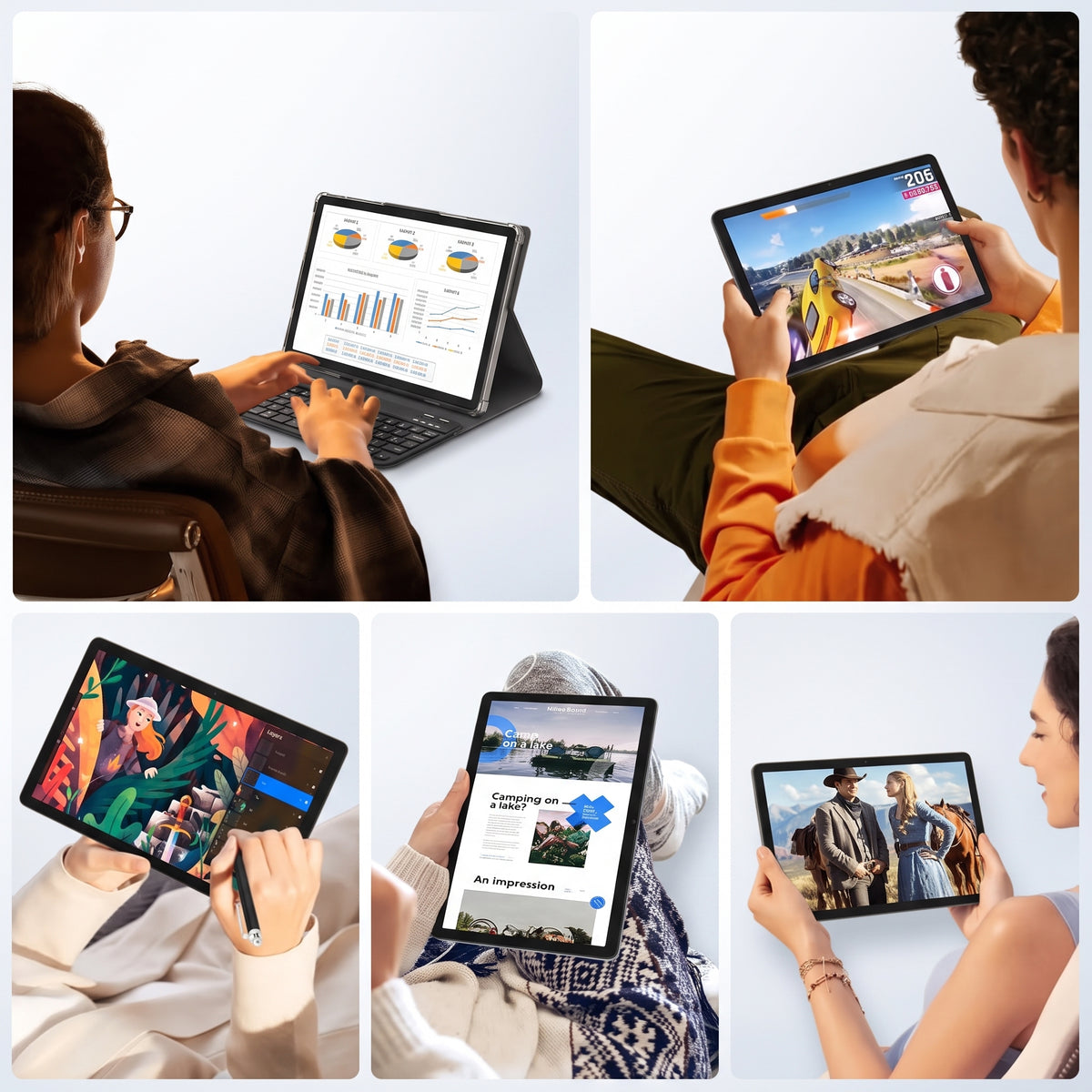 Android 16 Tablets 10 inch Tablet,30GB RAM 256GB ROM 2TB TF, MTK6769 Octa-Core AI Tableta,5G Wifi,Touch Screen,GPS,WiFi,Dual Camera,BT 5.0,7000mAh Battery,Electronics Tablets with Keyboard